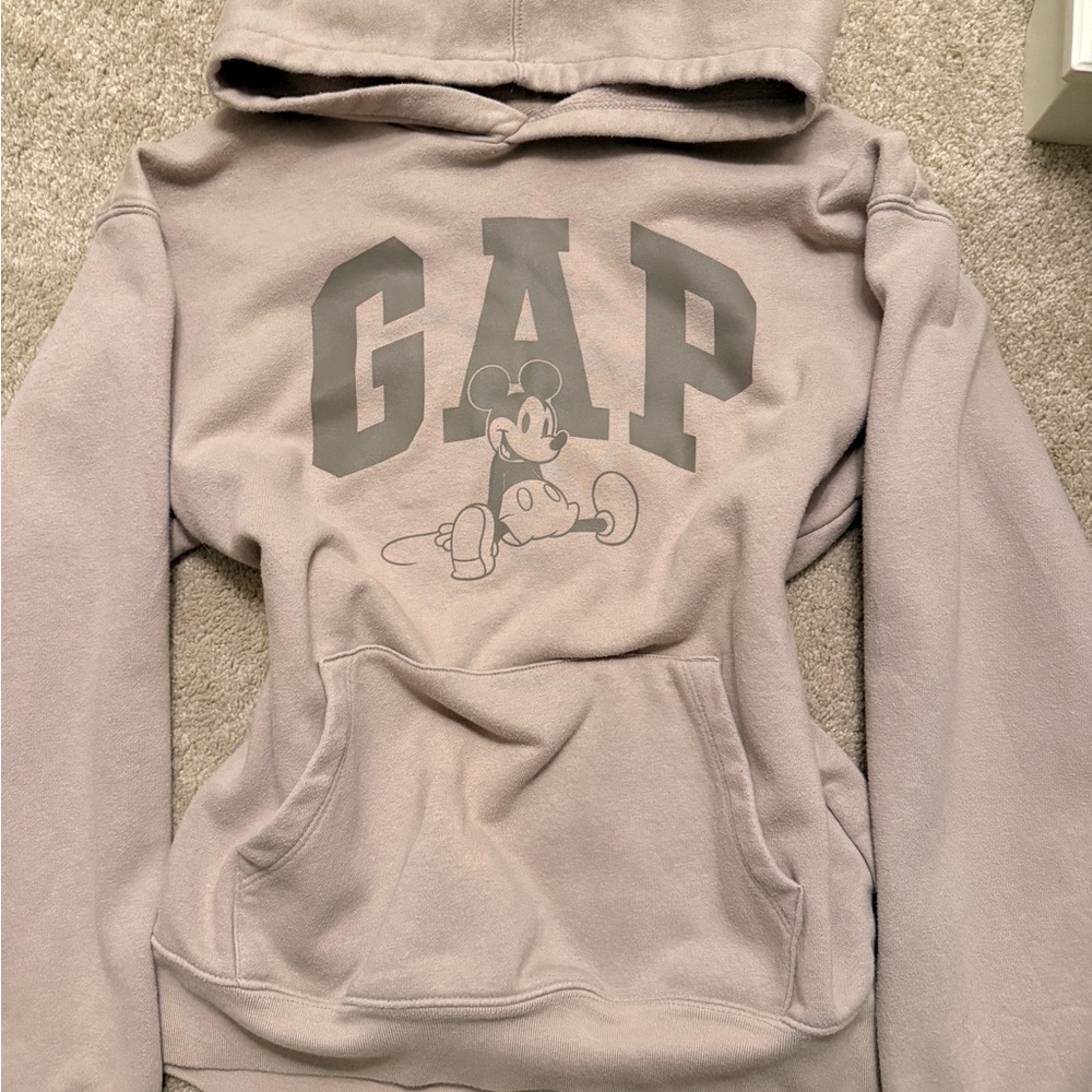gap x disney kids beige sweatshirt hoodie
